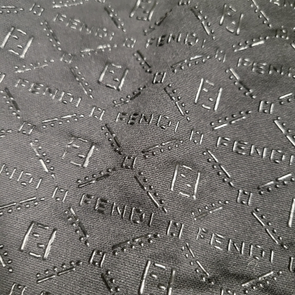 Vintage Fendi FF Zucca Monogram Embossed Pants Black Straight Leg Y2K Designer - Picture 3 of 12